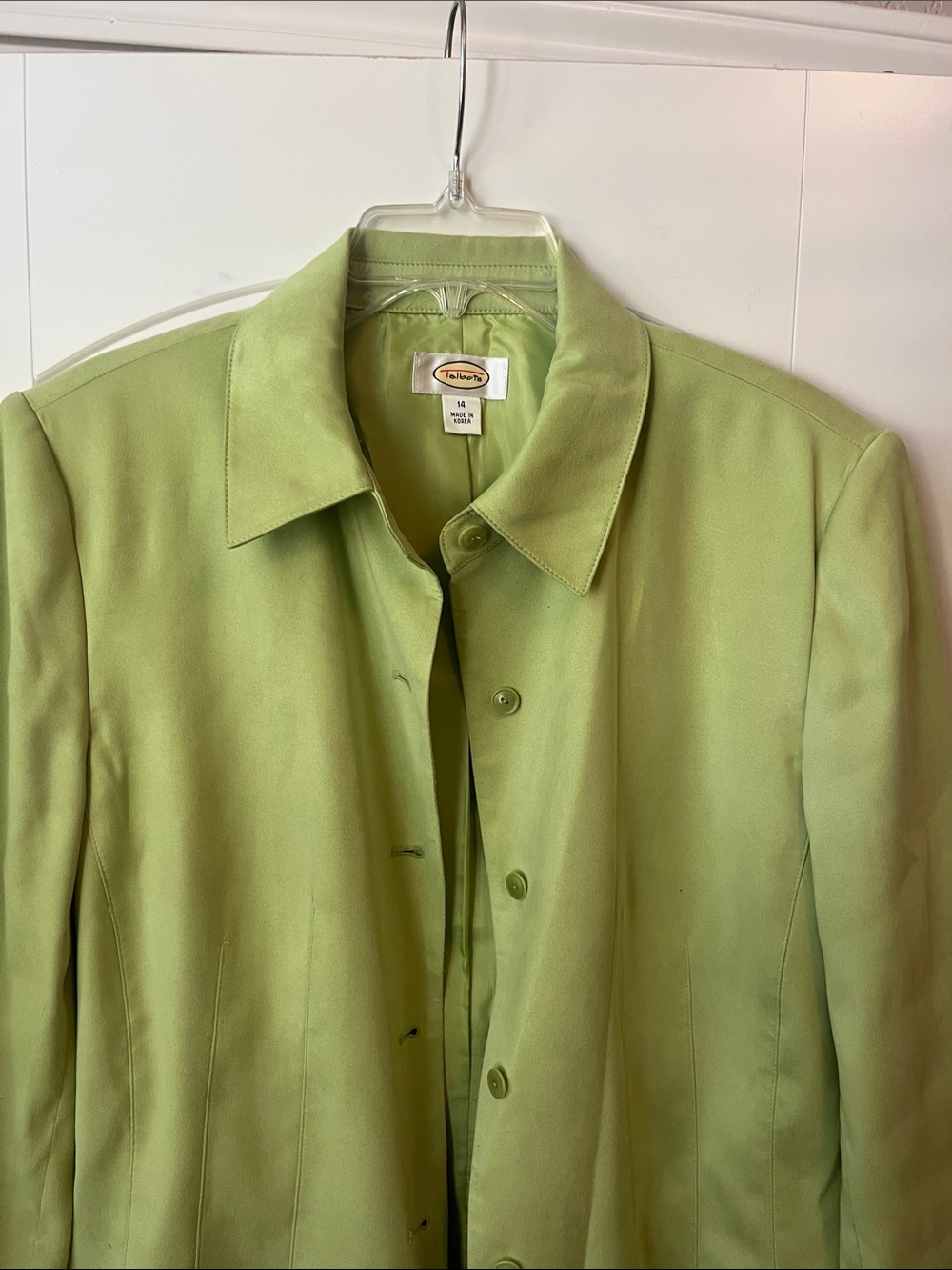 Talbots Light Green Tailored Button-Front Jacket - Picture 3 of 10